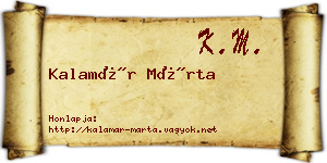 Kalamár Márta névjegykártya